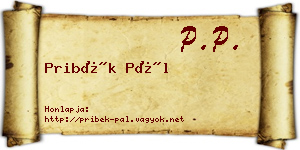 Pribék Pál névjegykártya